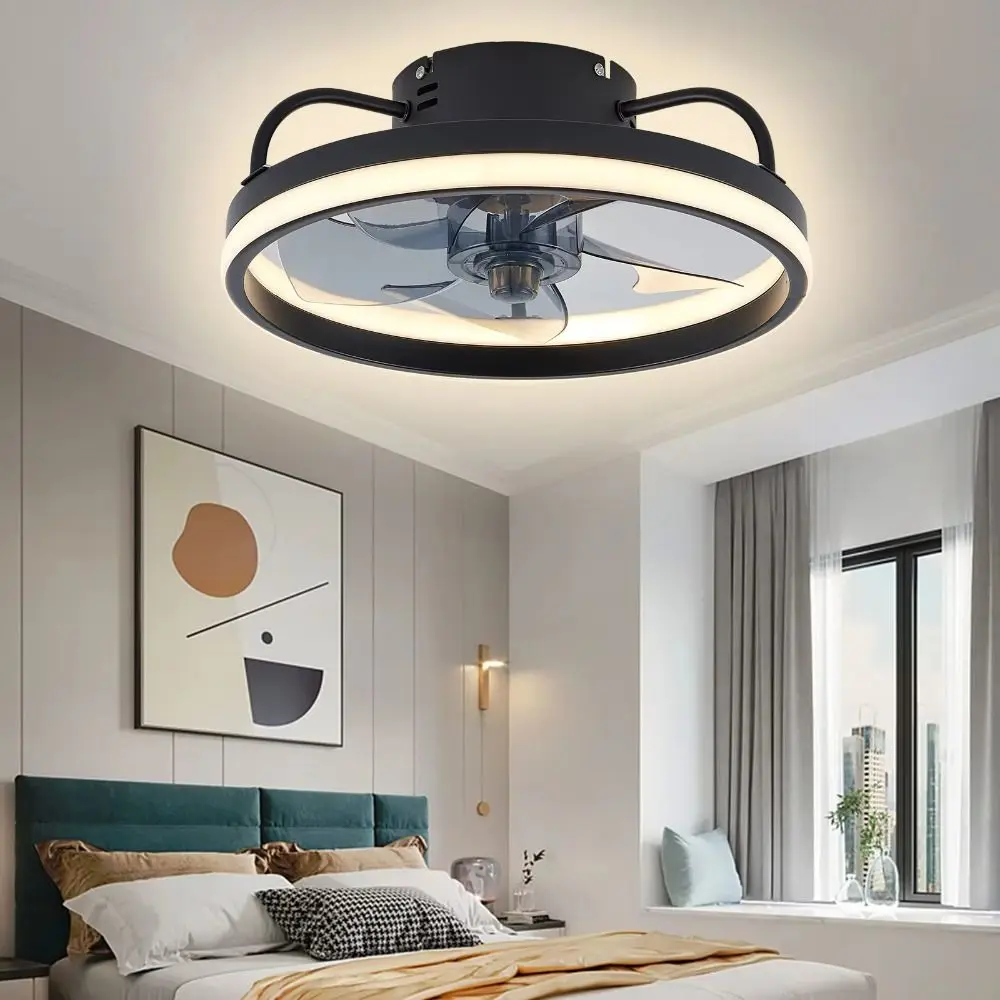 

Adjustable Two-Way LED Ceiling Fan Remote Control 55W Power Ceiling Fan with Light Silent Operation 2 in 1 Ceiling LED Light Fan