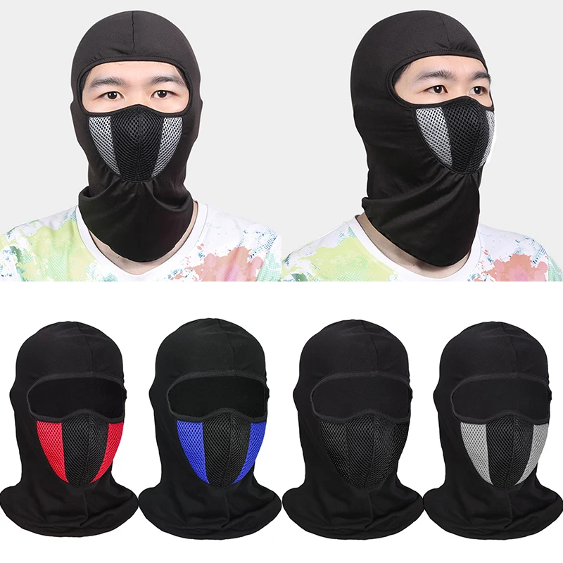 Breathable Balaclava รถจักรยานยนต์ Seluruh Wajah หน้ากาก Skullies หมวก Motocross มอเตอร์ไซค์หมวกนิรภัย Moto ขี่คอ Face Hood Moto หน้ากาก