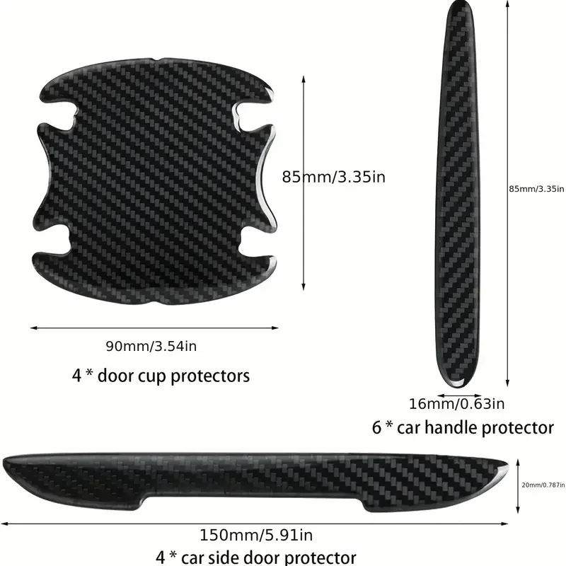 Maniglia della portiera dell\'auto ciotola adesivi protettivi antigraffio protezione in fibra di carbonio adesivo per auto maniglia dell\'auto