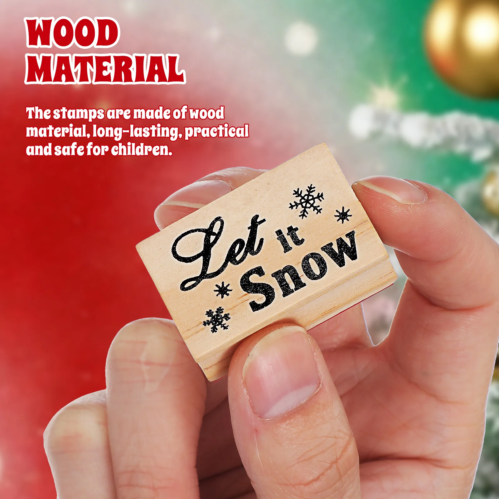 2 قطعة عيد الميلاد الثلوج الختام الخشب آمنة دائم عيد الميلاد نمط الختم لقضاء عطلة صياغة الإبداعية سجل القصاصات الختام #4