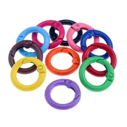 2-14Pcs Metal O Ring Spring Clasps Openable Round Carabiner Keychain Bag Clips Hook Dog Chain Buckles Connector DIY Material