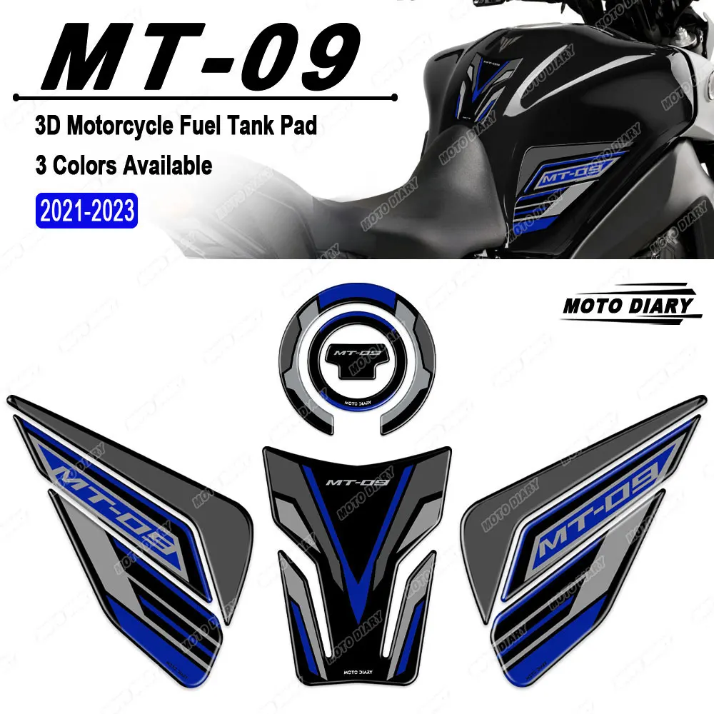 For MT-09 SP MT09 MT 09 2021 2022 2023 3D Fuel Tank Pad Sticker Set Gas Oil Protection Decals Waterproof