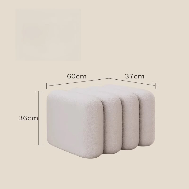 Moderne kunststijl Fuzzy Texture Cilindrische modulaire bankkruk voor woonkamer garderobe decor