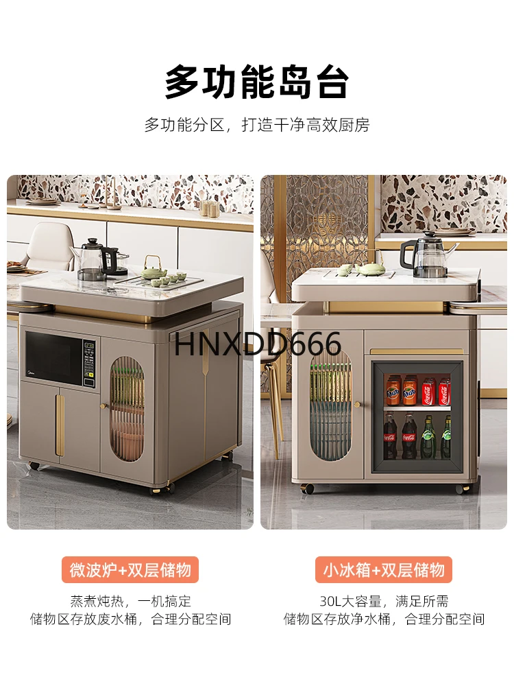 Household Modern Simple Restaurant Multifunctional with Refrigerator Microwave Oven Dining Table and Chair Combination