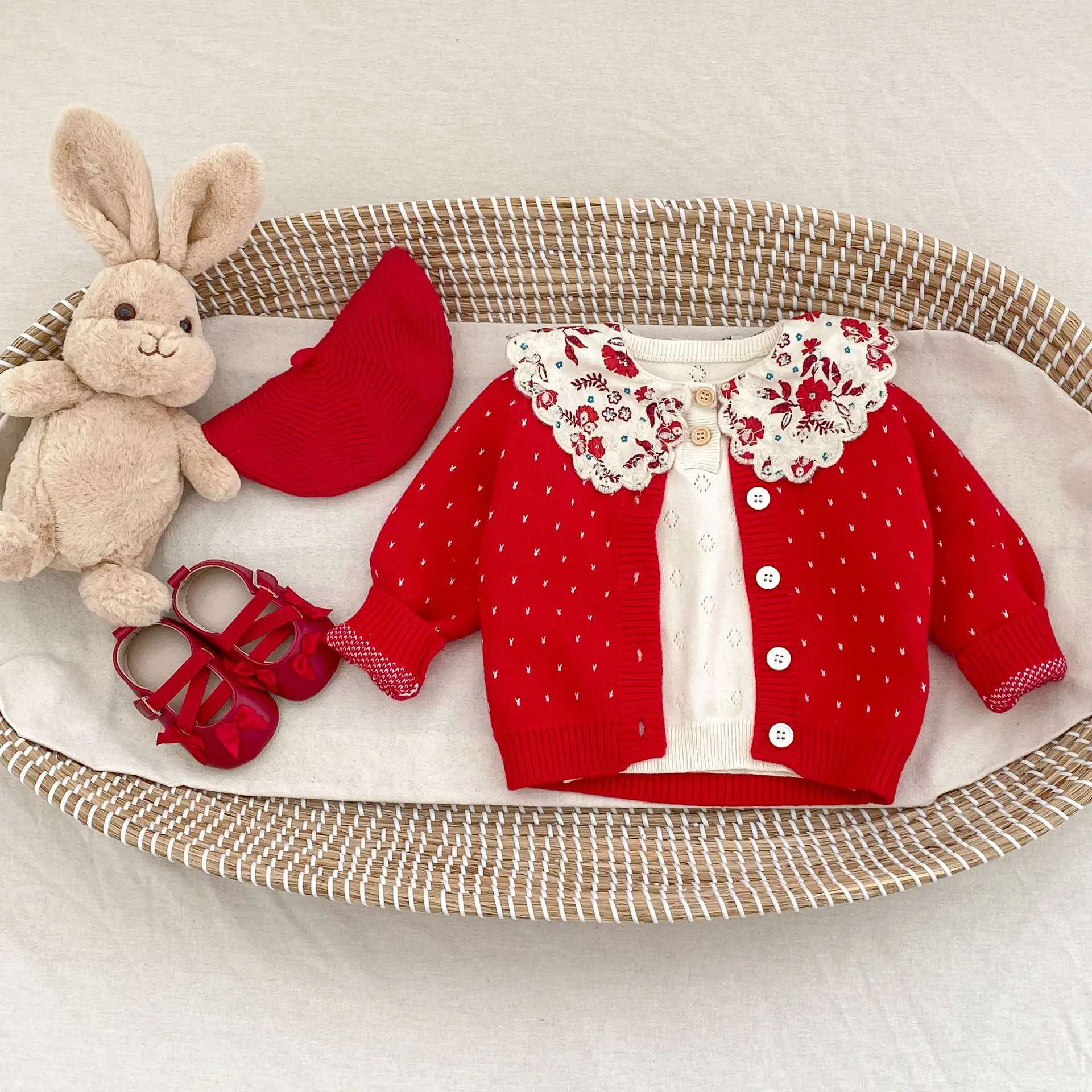 Pull pour bébé fille, Cardigan tricoté, manteau, vêtements du nouvel an, nouvelle collection automne et hiver 2025