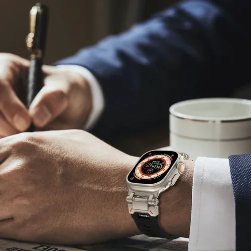 Imagen 2 del producto Correa deportiva para Apple Watch 11/10 46MM 42mm 9 8 7 45mm Ultra 3/2 49MM correa de reloj de silicona de Color titanio para iWatch SE3 6 44mm