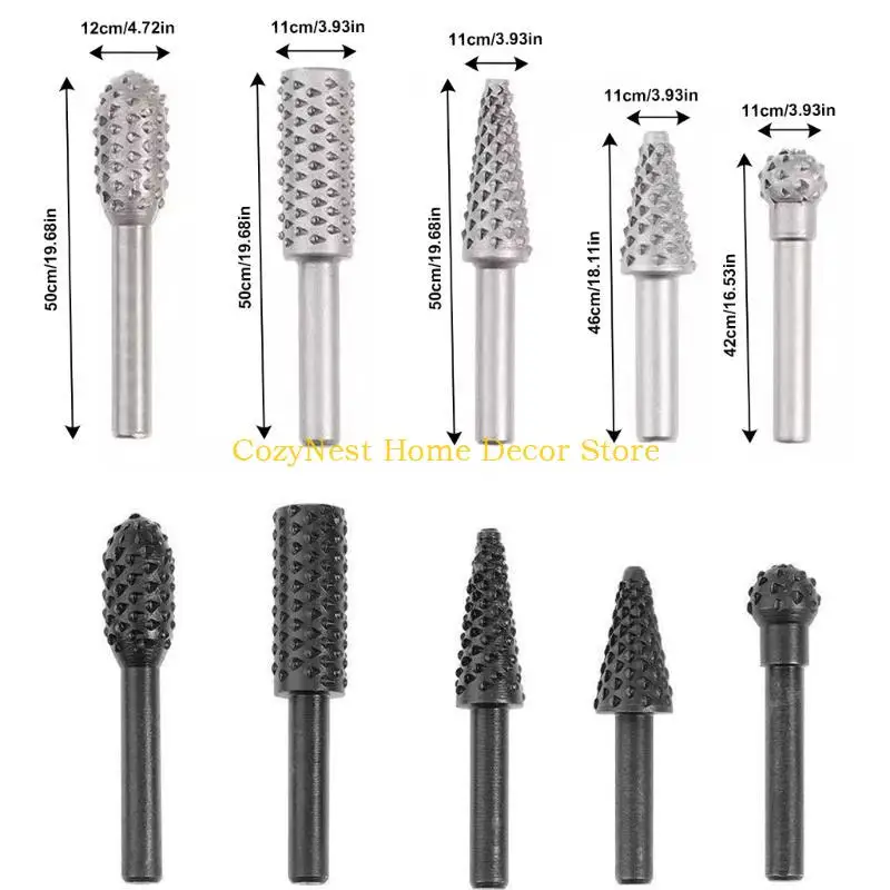 92mf 5pcs Holzbearbeitung Twist Bohrbit Bit Holzschnitzdatei Raspe Drill Bit Elektrisch