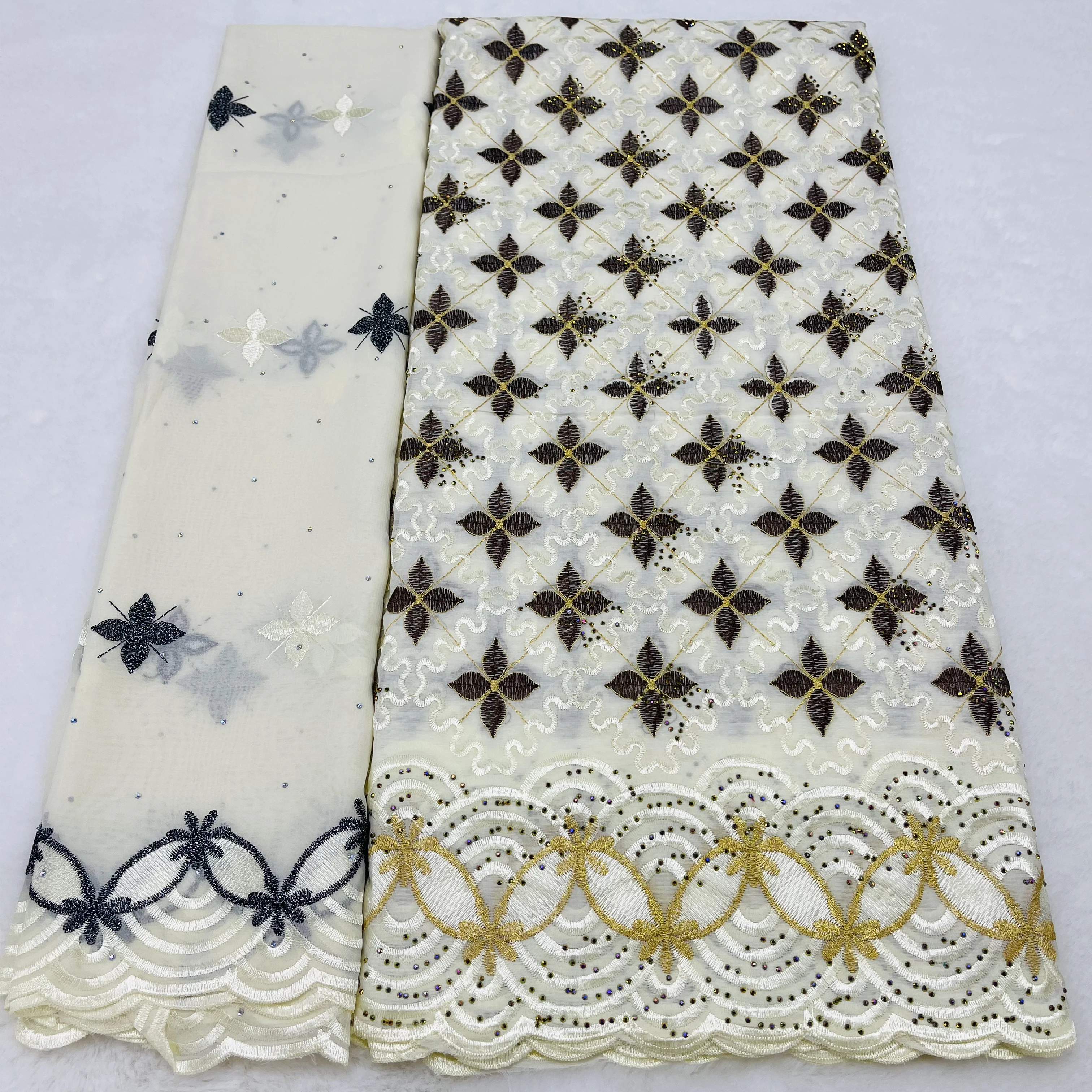 

Нигерийская хлопковая кружевная ткань 5 + 2 ярда, высокое качество, 2022, роскошная швейцарская кружевная ткань с камнями для женщин, платье для дня рождения