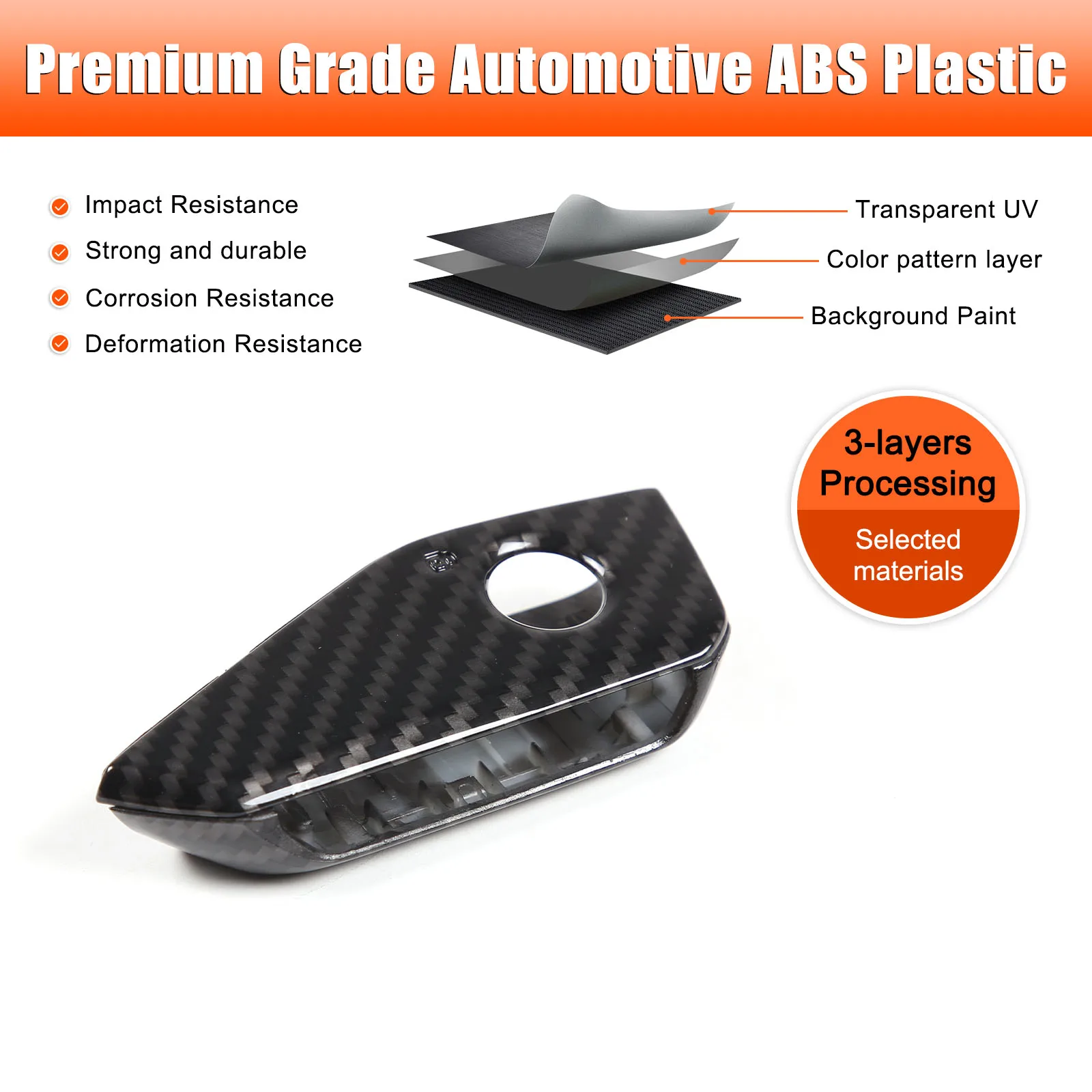 ABS Carbon Fiber Pattern Car key shell replacement shell For BMW I7 X7 G07 LCI IX I20 X1 U11 7 Series G70 G09 XM U06 G81 M3 4
