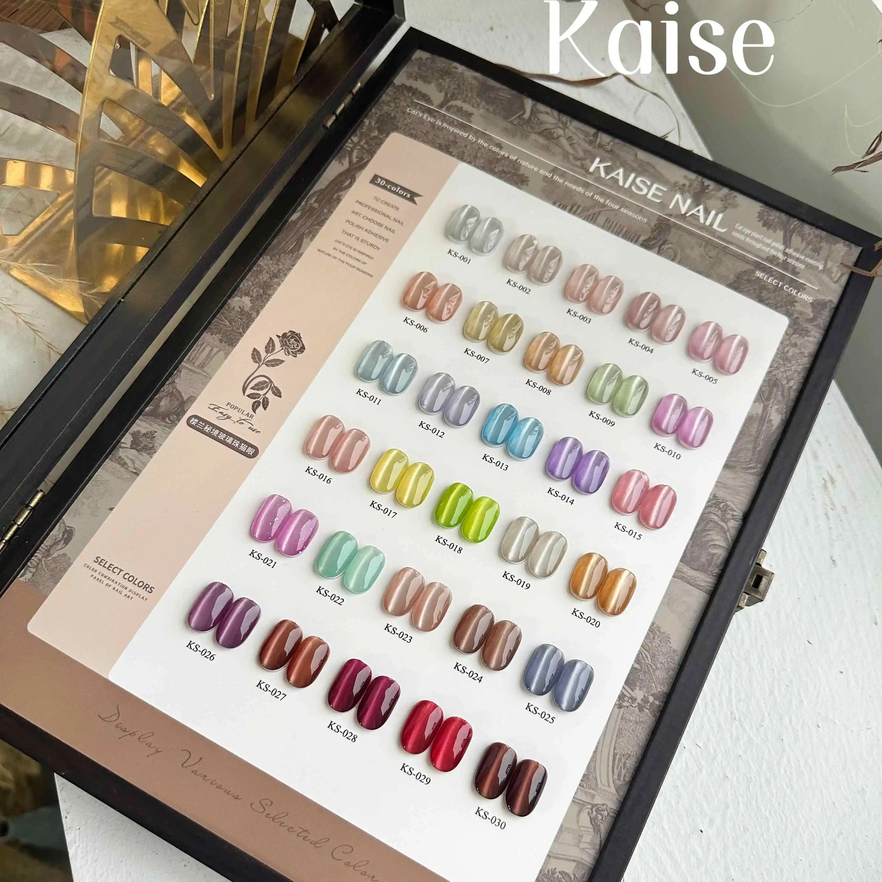 KAISE Multicolor 30 colors Cat eye Nail gel set Nail salon 2024 New Hot sale Non-toxic UV gel Fashion Nail Art Kit Wholesale