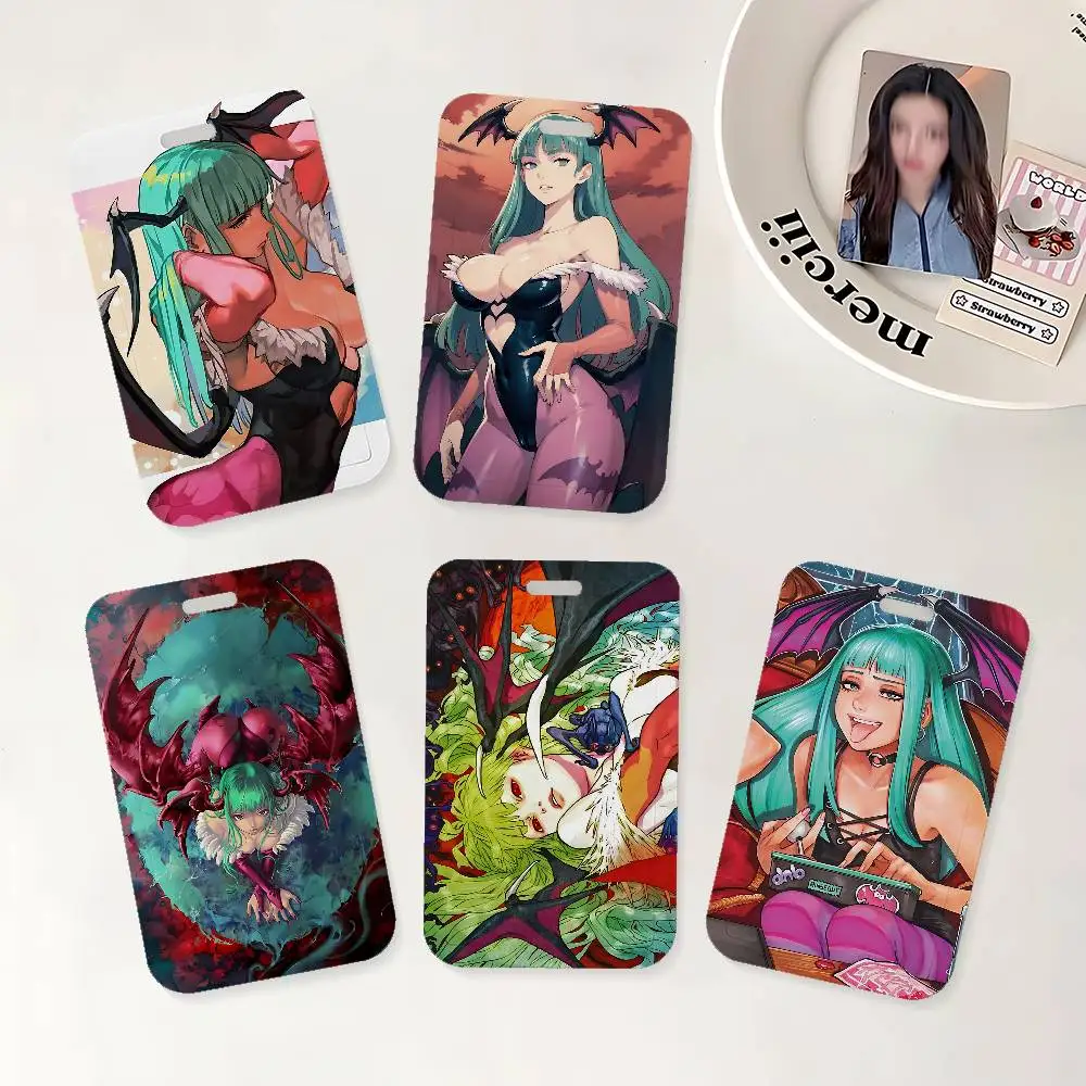 Hermoso soporte para tarjetas de identificación con dibujos animados de M-Morrigan Aensland, con correa para el cuello, para oficina, escuela, tarjetas de identificación, estuche para credenciales