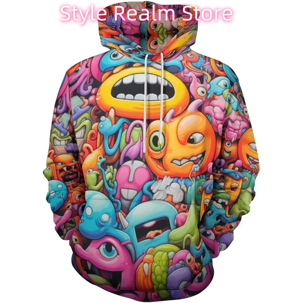 للجنسين التعادل مصبوغ هوديي مطبوعة مقنعين مخدر الكرتون مضحك البلوز هوديس