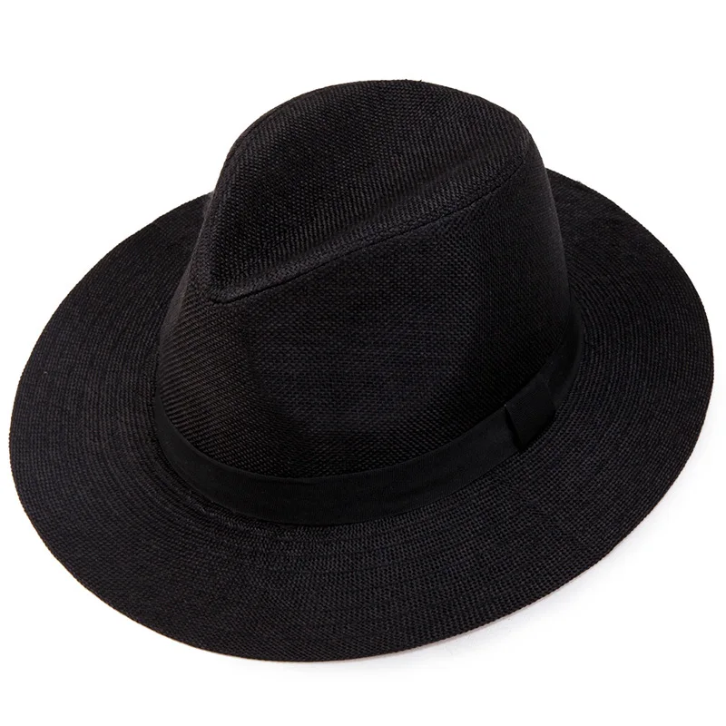 Spring and Summer Top Hats Made of Linen Material with Flat Edges Middle-aged and Elderly Men\'s Sun Hats Men\'s Hats