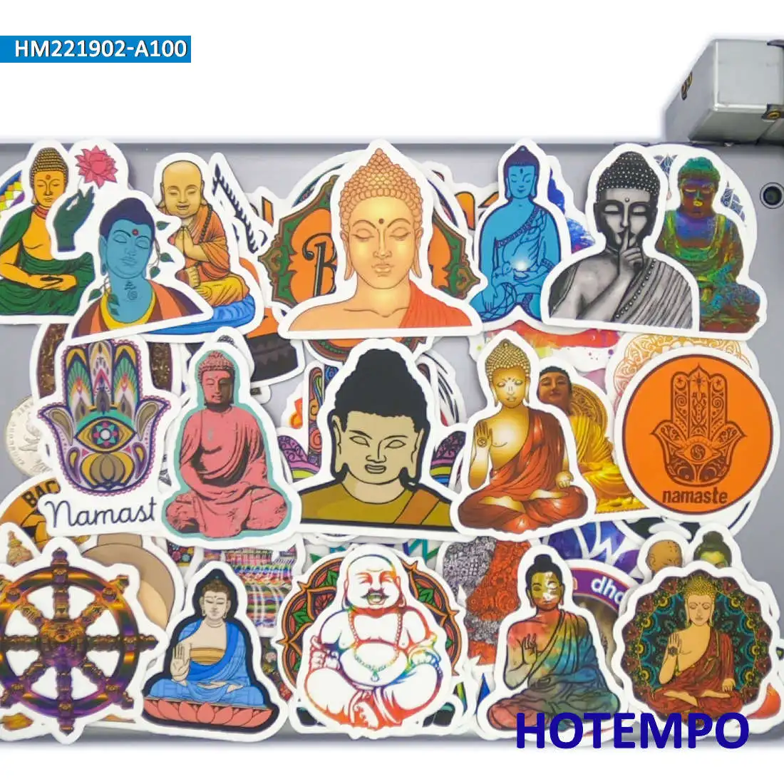 20/30/50/100PCS Buddhism Art Stickers Namaste Chakra Buddha Decals for Laptop Scrapbook Luggage Skateboard Car Phone Sticker Toy