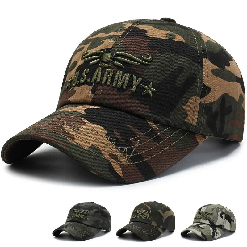 High Quality Camo Baseball Cap For Men Women U.S.ARMY Summer Sun Protection Snapback Caps Camouflage Outdoor Fisher Hat