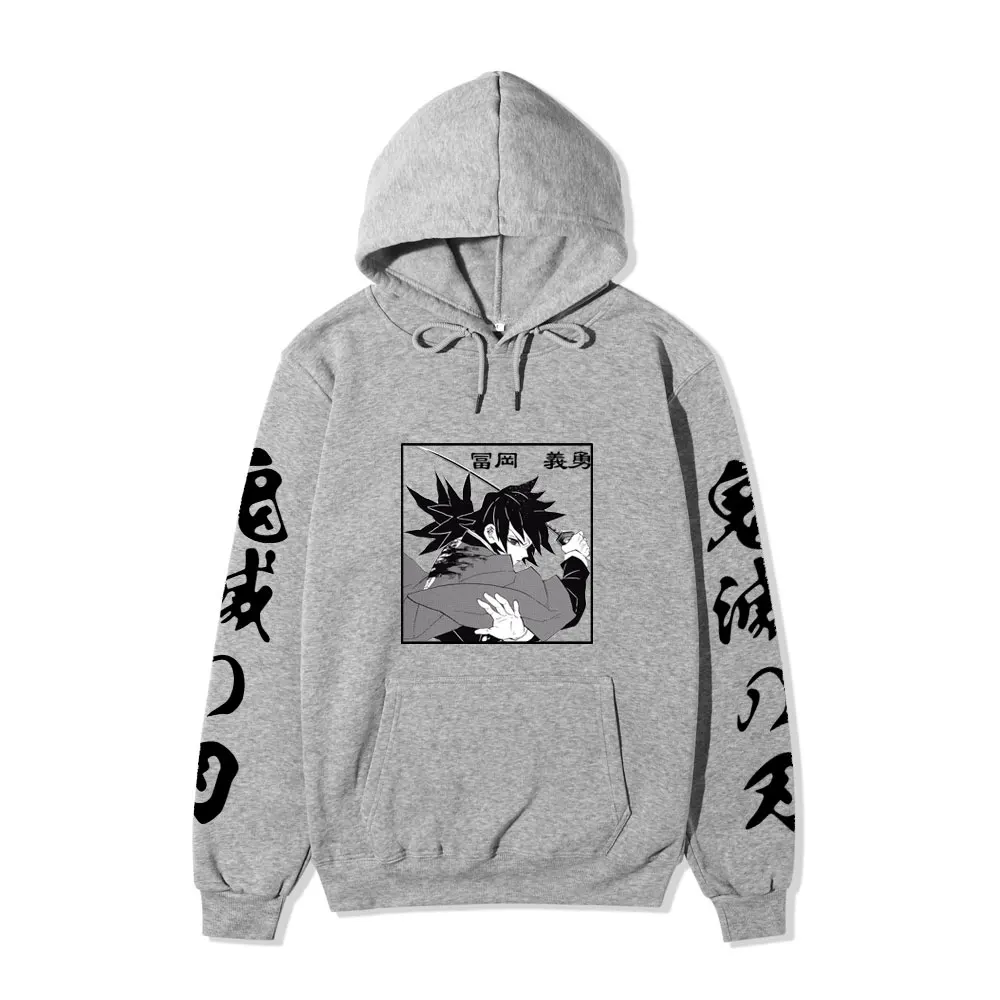 Funny Hot Anime Demon Slayer Hoodie Men Women Kyojuro Rengoku Sweatshirt Winter Streetwear Oversized Y2k Loose Casual Pullovers