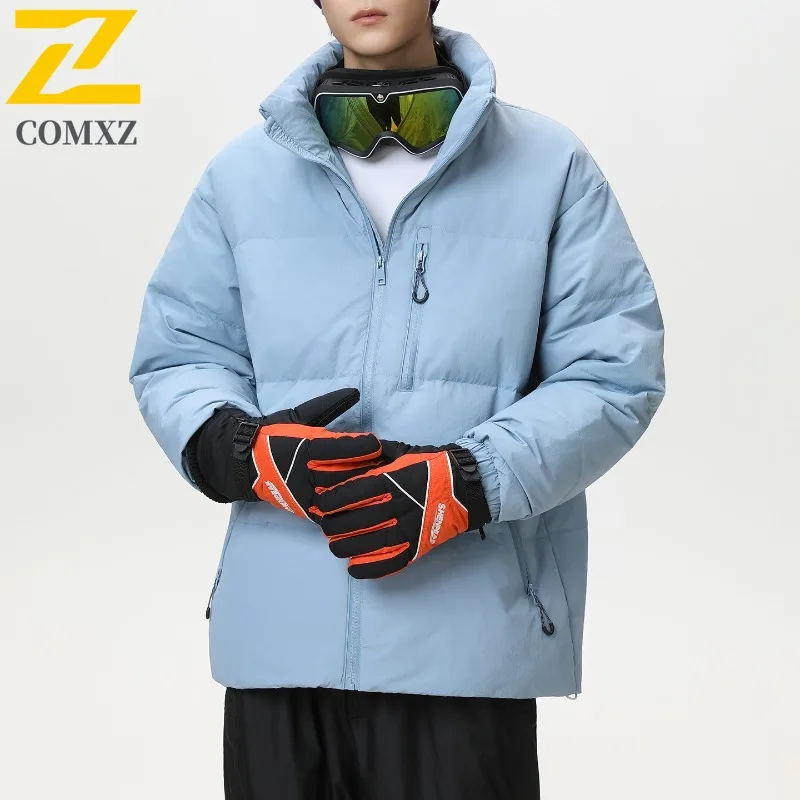 

Maxbarley New Winter Down Jacket Men Women High Quality Solid Color Thick White Duck Down Padding Coat Trendy Warm Puffer Parka