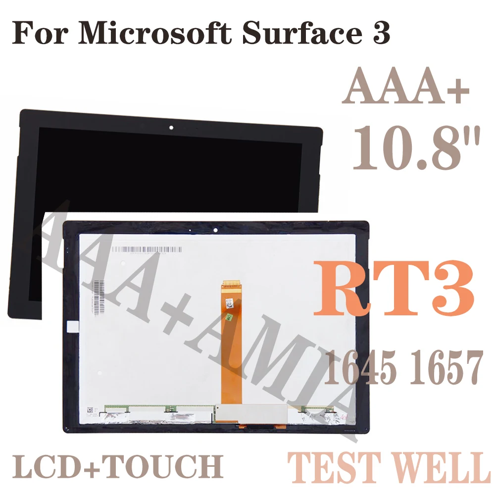 

10,8 "ЖК-дисплей для Microsoft Surface 3 RT3 1645 1657, ЖК-дисплей кодирующий преобразователь сенсорного экрана в сборе для поверхности RT3 1657, Замена ЖК-дисплея