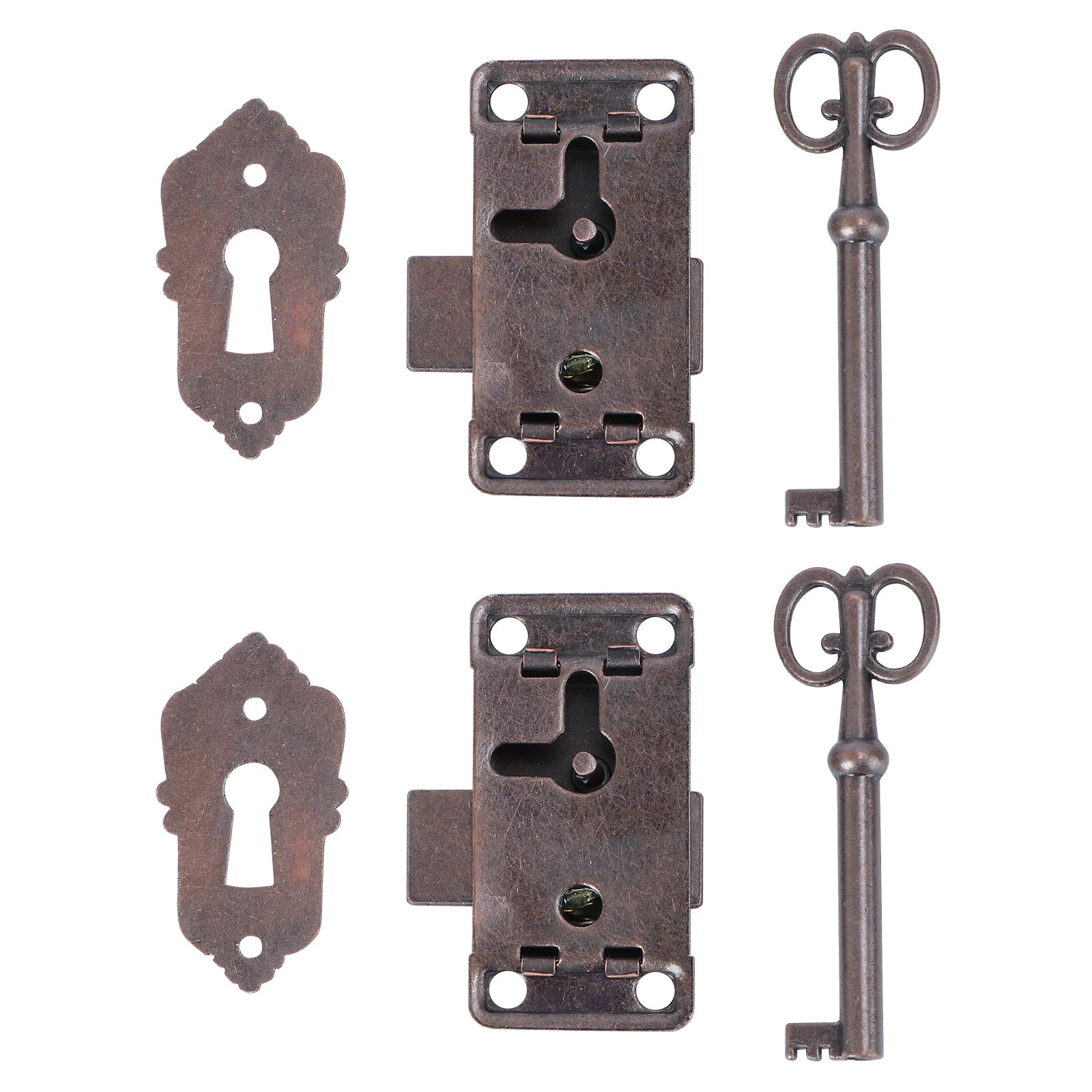 

2Pcs Furniture Locks Jewelry Box Latches Alloy Hook Lock for Vintage Wooden Boxes Cabinets Drawers Toolboxes