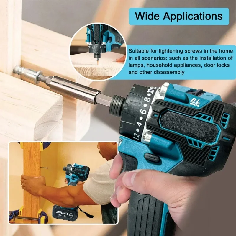 Imagem -05 - Chave de Fenda Elétrica sem Escova Torque 20 Mais Bateria de Lítio Recarregável Furadeira sem Fio para Makita Bateria 18v