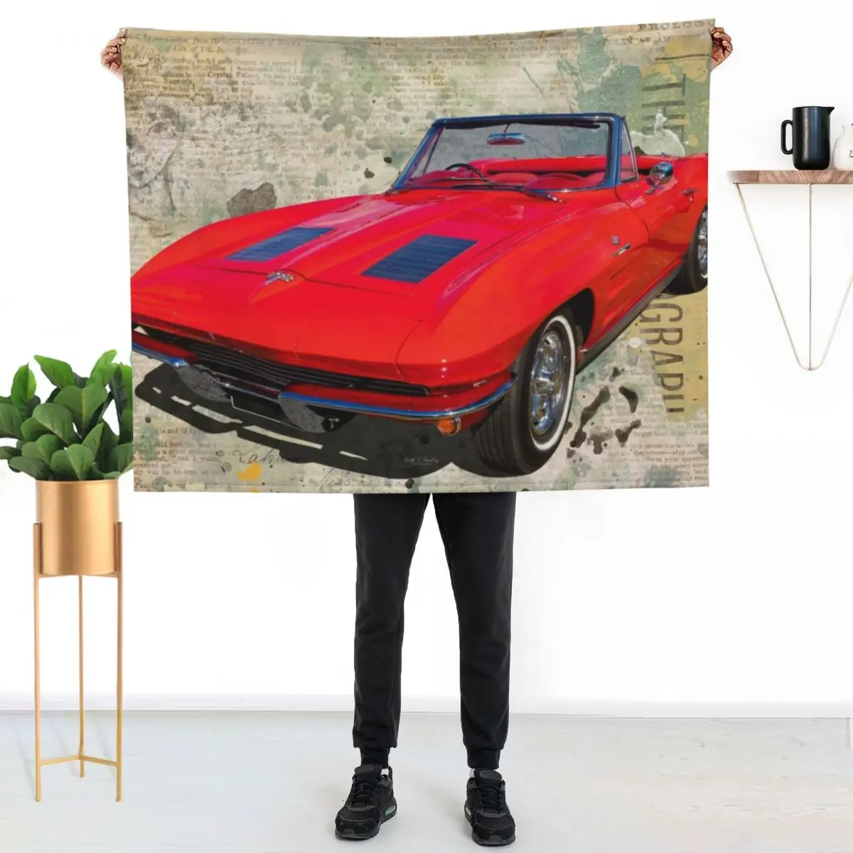 Top Down Vette Throw Blanket For Baby Decorative Throw Plaid on the sofa Luxury Designer Furry bed plaid Blankets
