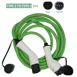 Cable de carga para coche eléctrico, estación de carga Tipo 2 hembra a tipo 2, Cable de 5M, 32A, 16A, 11KW, 7,2 kW, modo VES 3