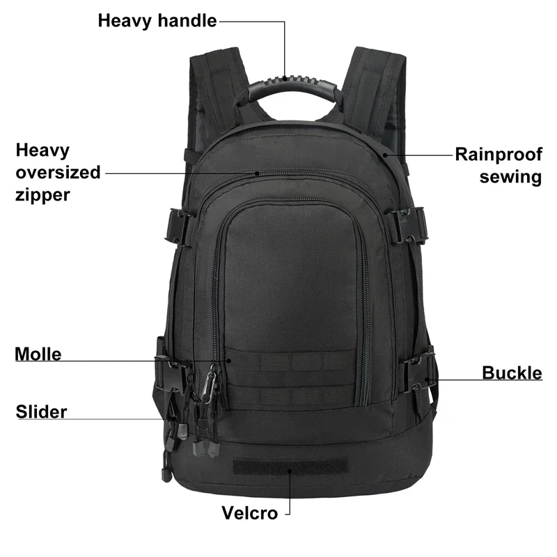 60L Men Tactical Backpack 3P Softback Outdoor Hiking Camping Rucksack Hunting Camping Travel Bag