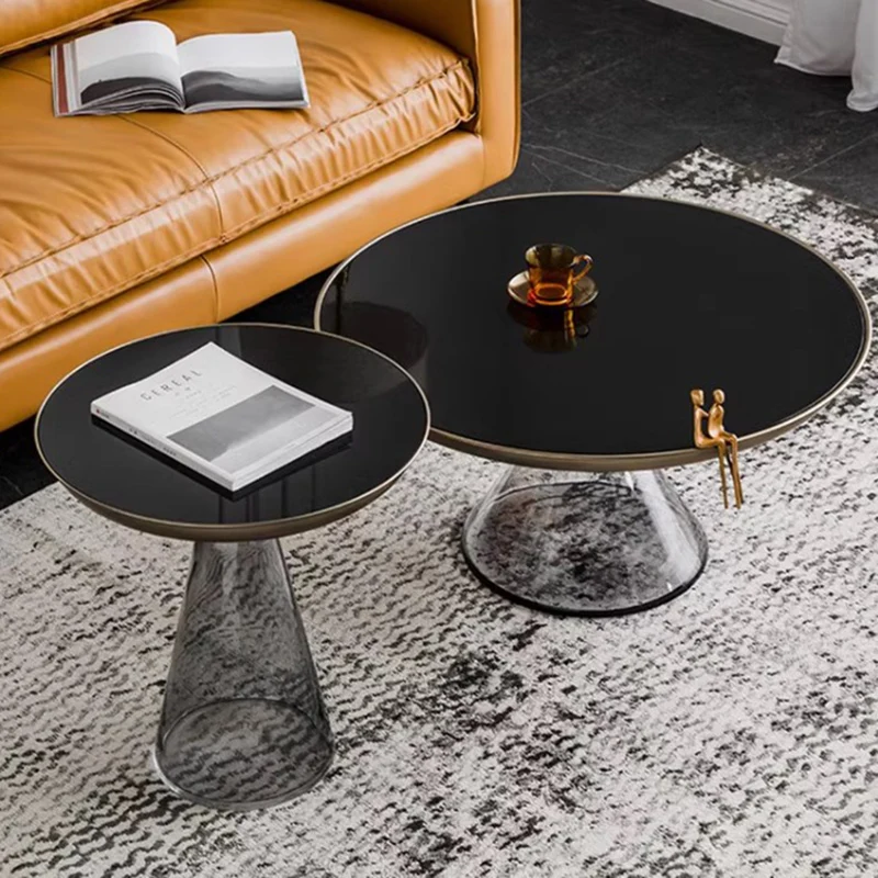 Small Transparent Coffee Table Trau Designed Black Metal Mobile Coffe Table Modern Apartamento Kaffee Tische Home Furniture