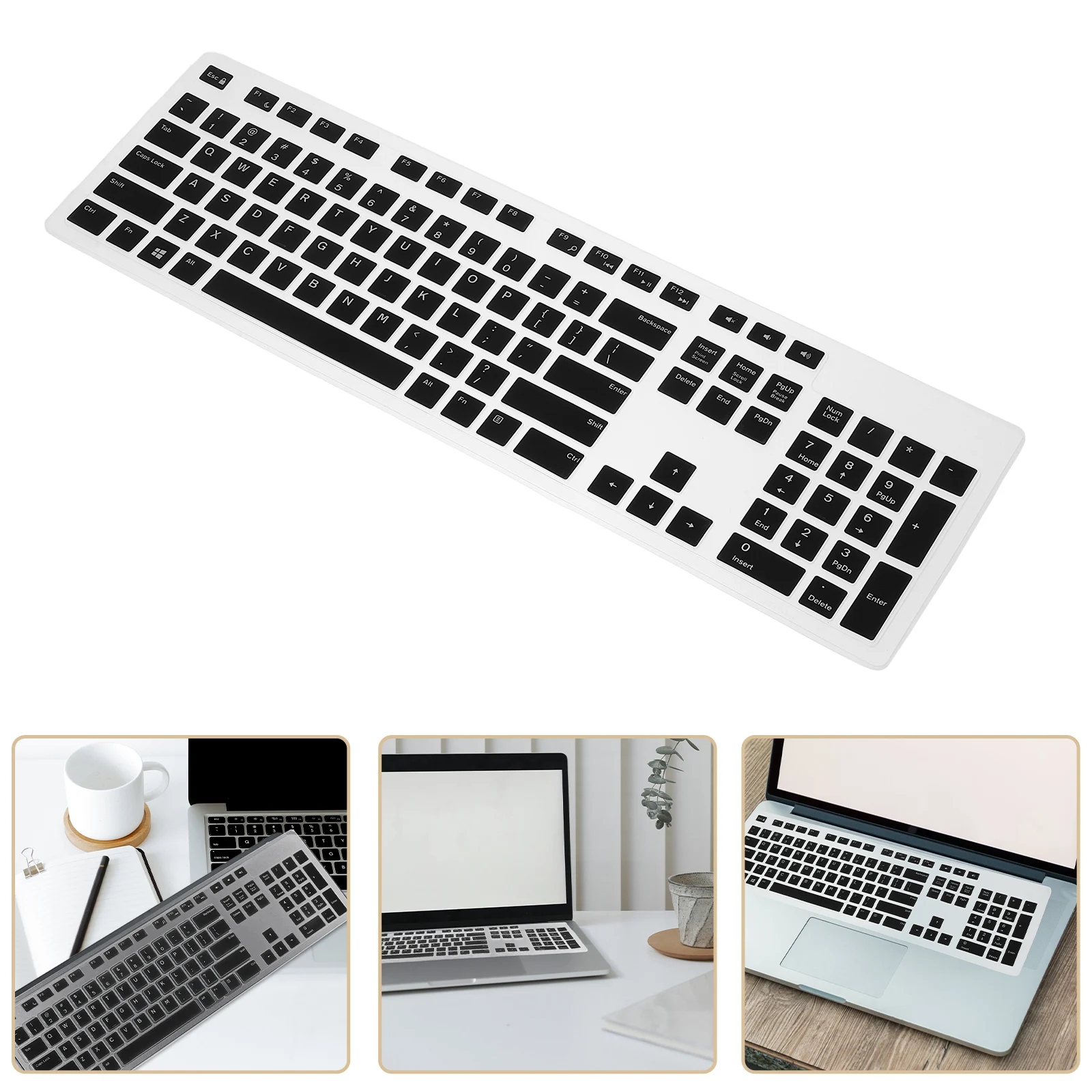 

1 pc Keyboard Protector for Kb216 Wired Keyboard Black Ultra Thin Waterproof Dustproof Silicone Cover