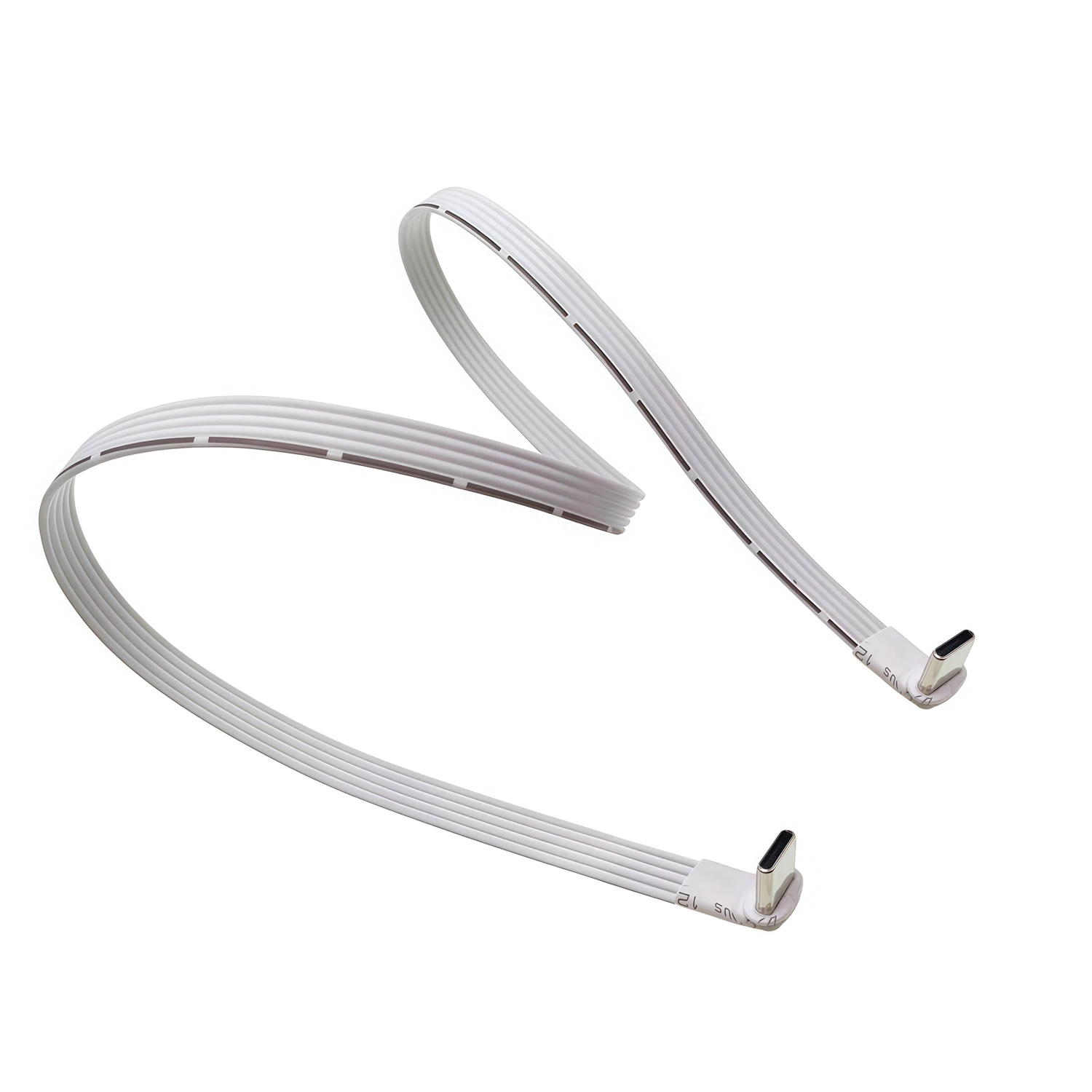 

5PIN Type-C USB 2.0 Band Flat Cable Extension FPC Cable USB 2.0 USB-C 90° Up/Down Angled Plug 5Cm-1M For TV PC