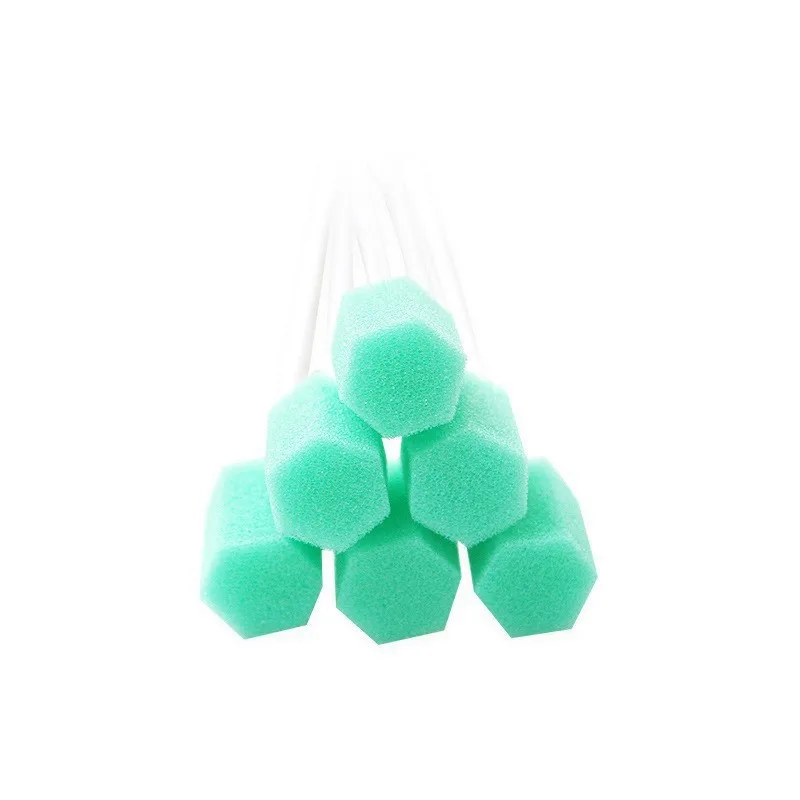 100pcs Disposable Oral Care Sponge Swabstick Medical Use Tooth Cleaning Mouth Swabs Sponge Head Baby Tooth Cleaning Tools