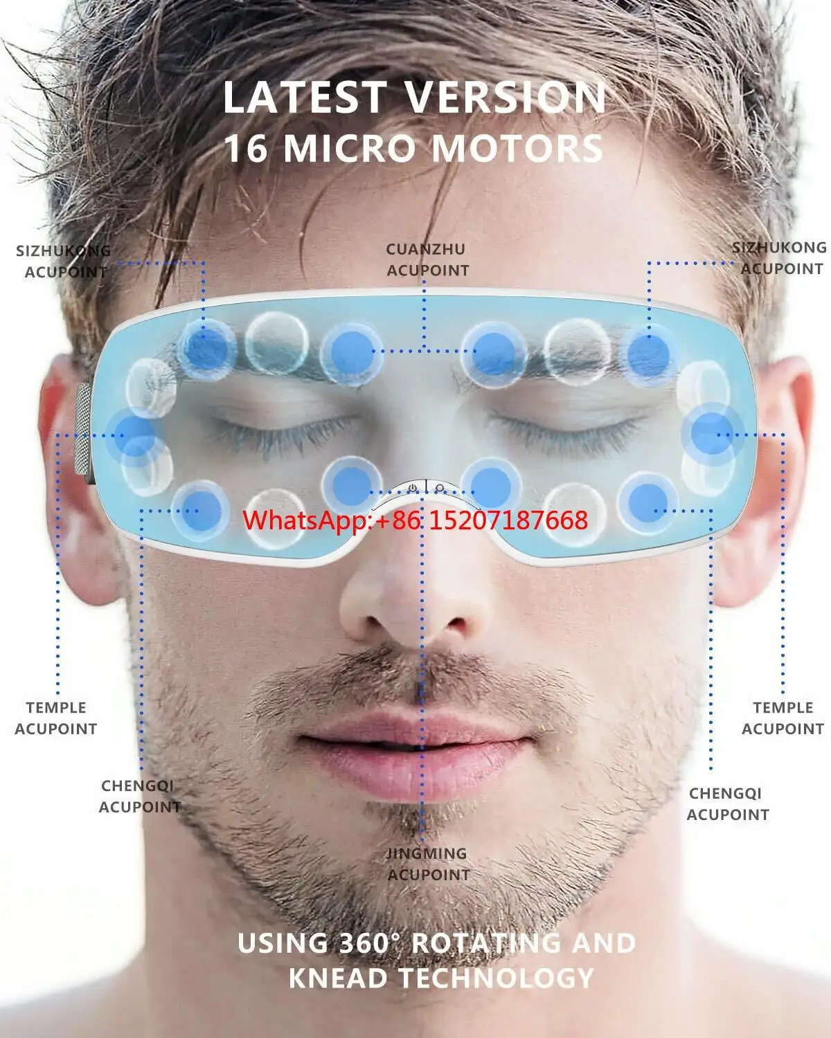 Healthpal OEM ODM Rechargeable Electric 4d Ems Pulse Heated Sophisticated Healthy Visible Eye Vibration Massager Private Label