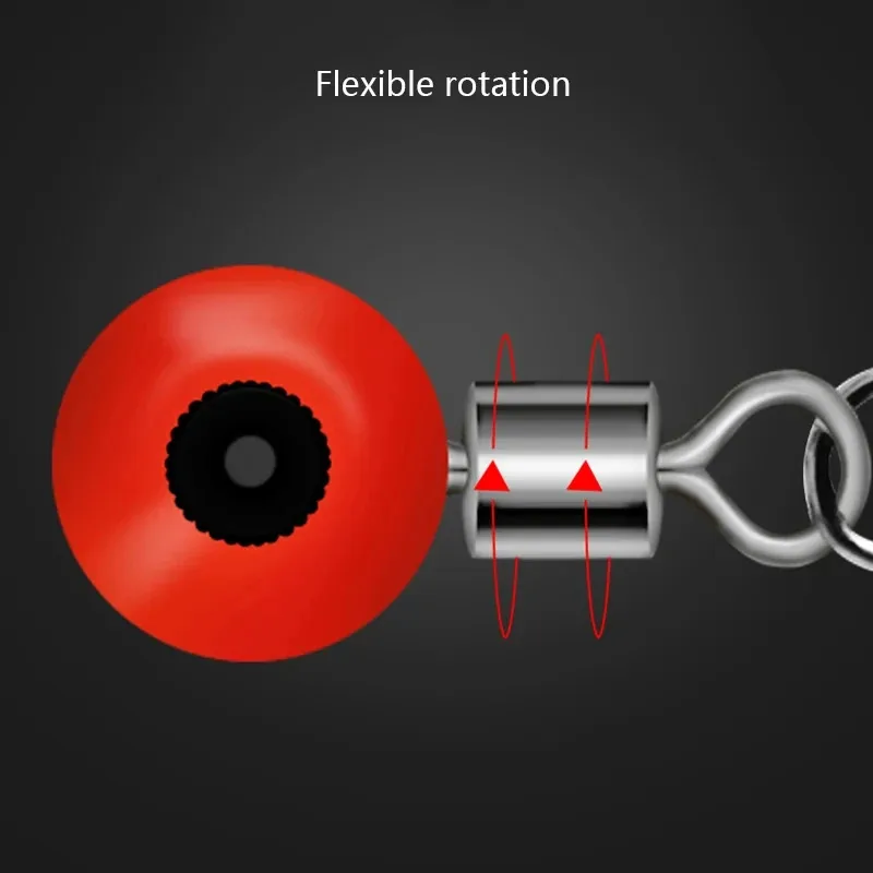 100 pçs pesca flutuante espaço feijão girar bobber conectores mar pesca de água salgada equipamento giratório isca de metal