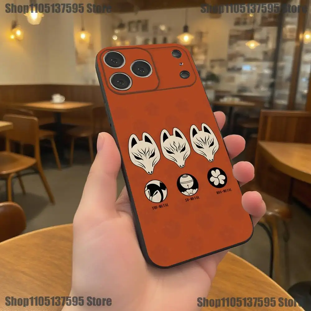 B- BABYMETAL R-Rock Band Capa de telefone para iPhone 17,16,15,14,13,12,11,Pro,XS,Max,XR,Plus,E,SE4,Mini Capa macia preta