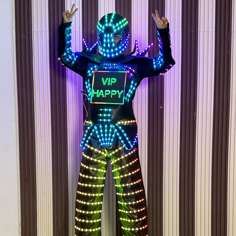 

Remote Control Magic Stilt Clothes for Night Stage Show Programmable Light Bar Wine Props for Parties for Favors