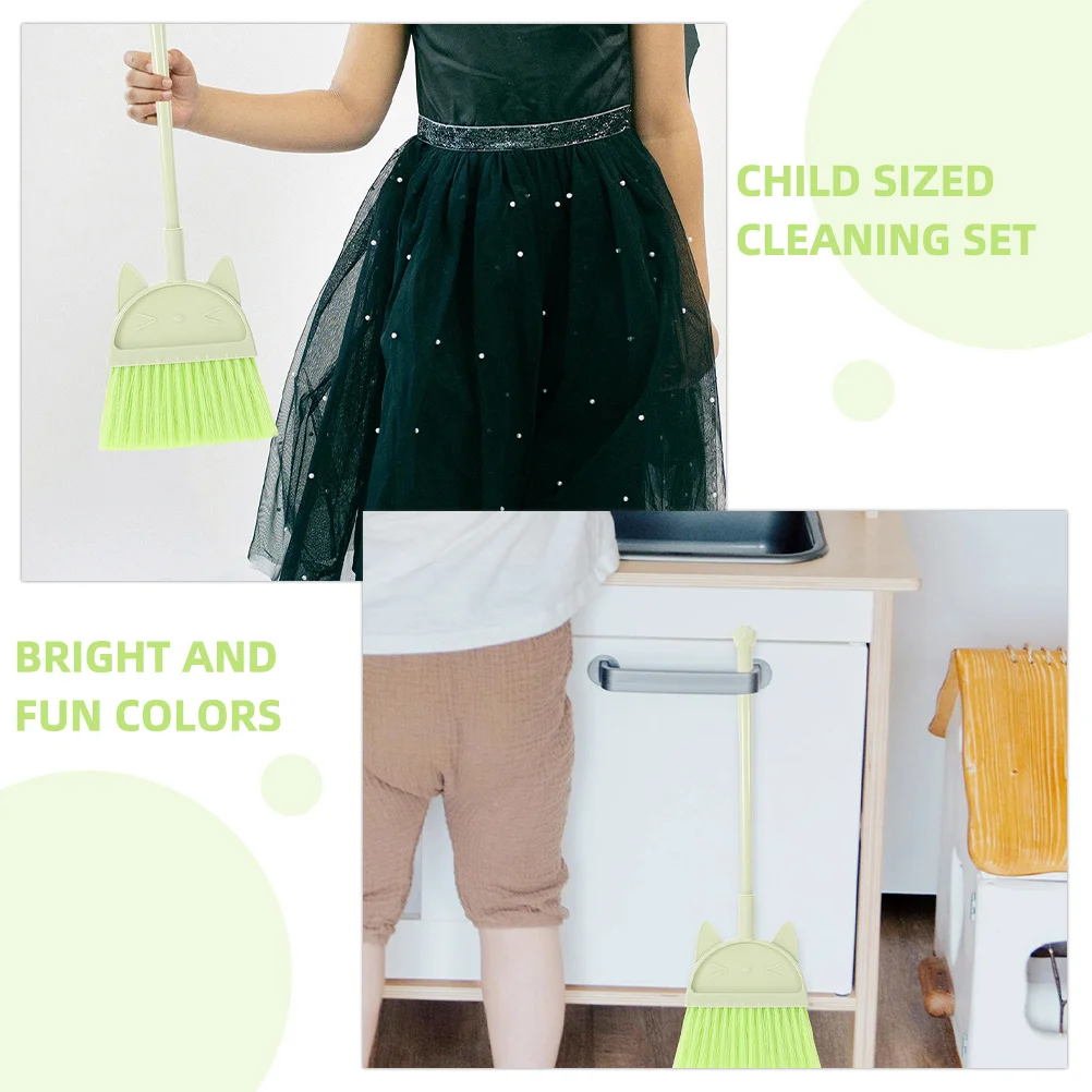 Ensemble de balais pour enfants, 2 pièces, Mini balai en plastique avec poignée, bords sûrs, couleurs vives, nettoyage pour l'intérieur et l'extérieur