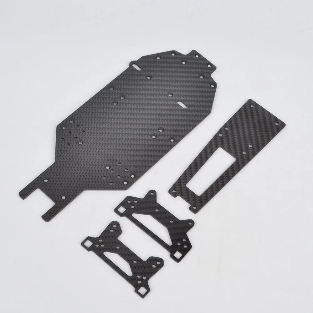 Kit de conversión de actualización de cubierta inferior superior de carbono para actualizaciones de chasis Tamiya TA02 TA02SW TA02S
