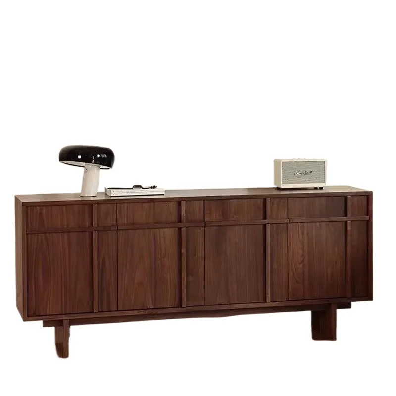 

Medieval walnut solid wood dining side cabinet entry living room entrance cabinet storage chest cabinet