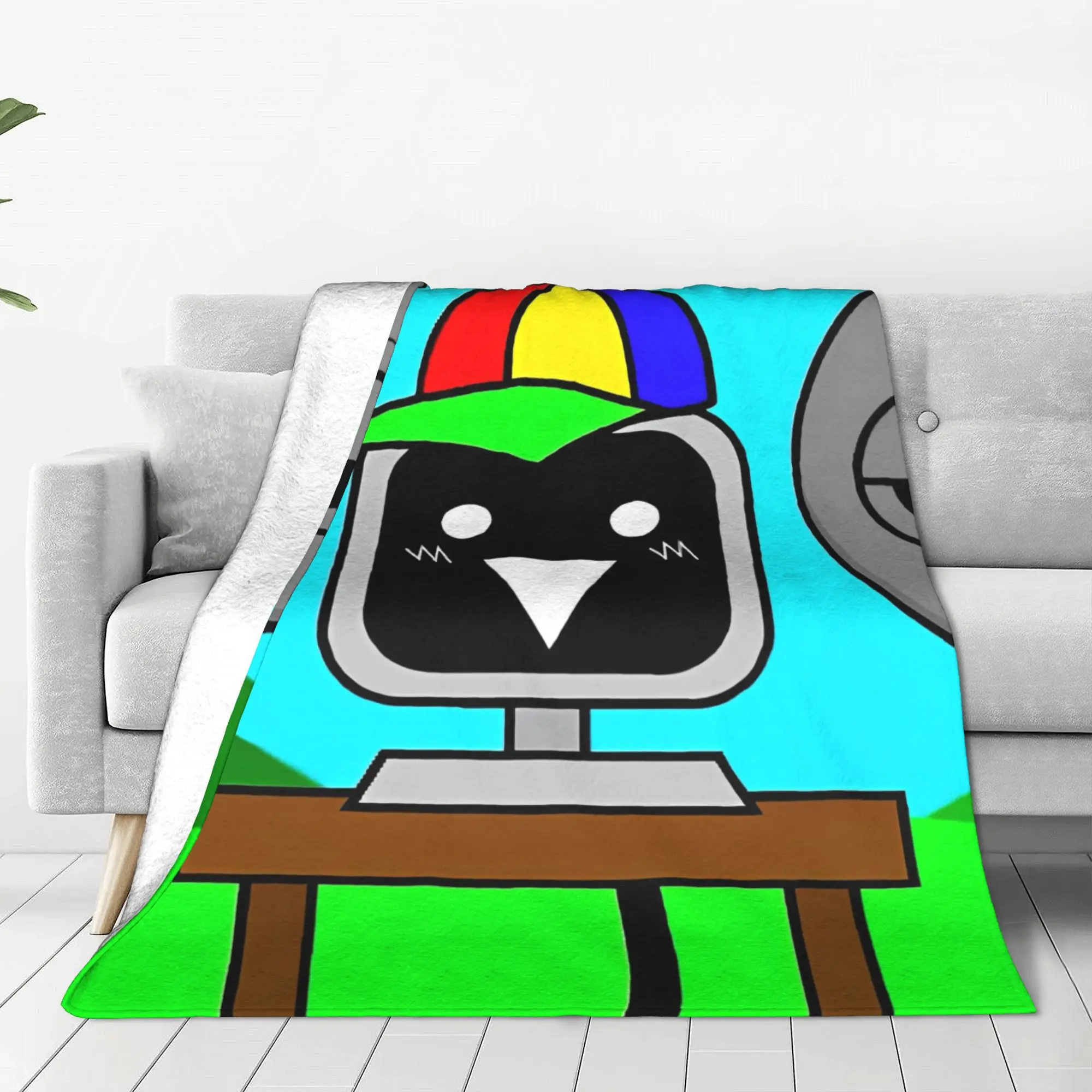 Mr Fun Computer - Incredibox Sprunki Blankets Music-Mixing Game Flannel Novelty Warm Throw Blanket for Home Restaurant Summer