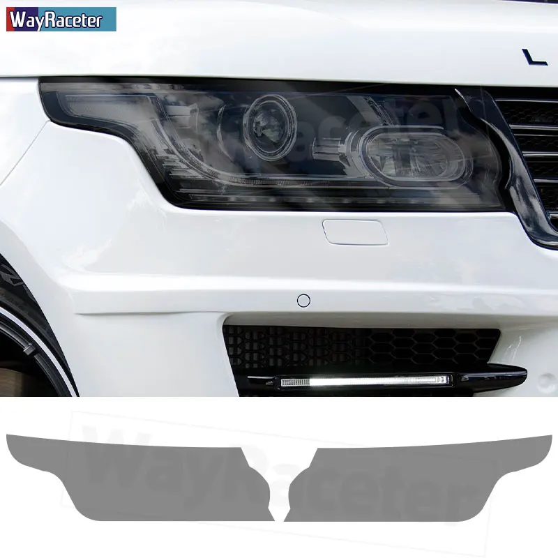 

Защитная пленка для автомобильных фар 2 шт., прозрачная дымчато-черная наклейка из ТПУ для Range Rover L405 2013 2014 2015 2016 2017, аксессуары