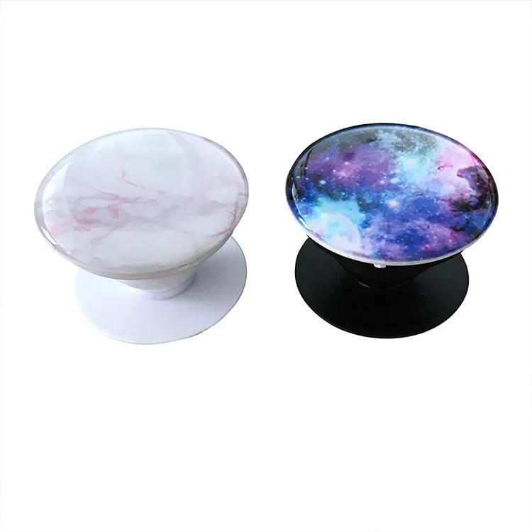 10pcs Blank Sublimation Printable Finger Ring Phone Stand Bracket Collapsible Expanding Grips Holders With Metal Plates