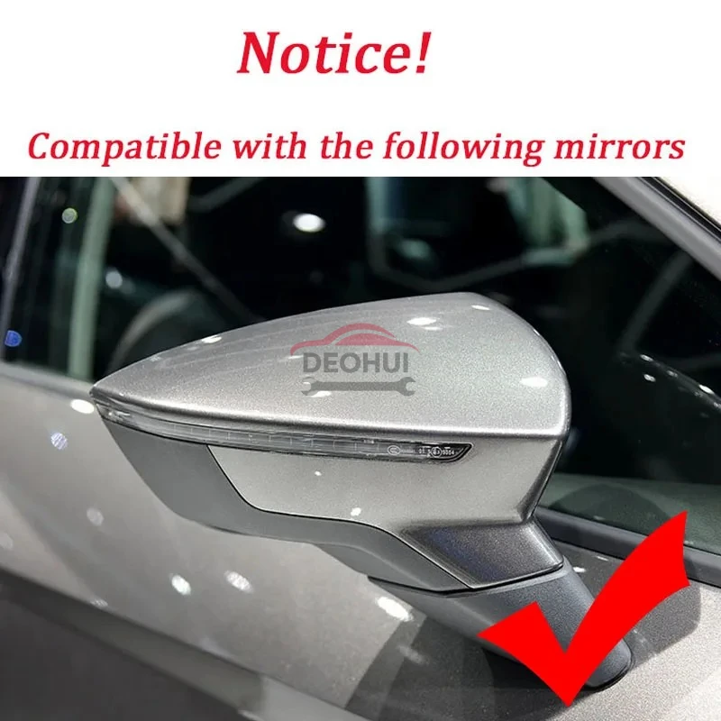 CSDOH 2pcs Car Side Door Rear View Mirror Cover Cap Add on For SEAT Leon MK3 5F ST FR Cupra Ibiza Mk5 Arona KJ7 2017-2020 - view 6