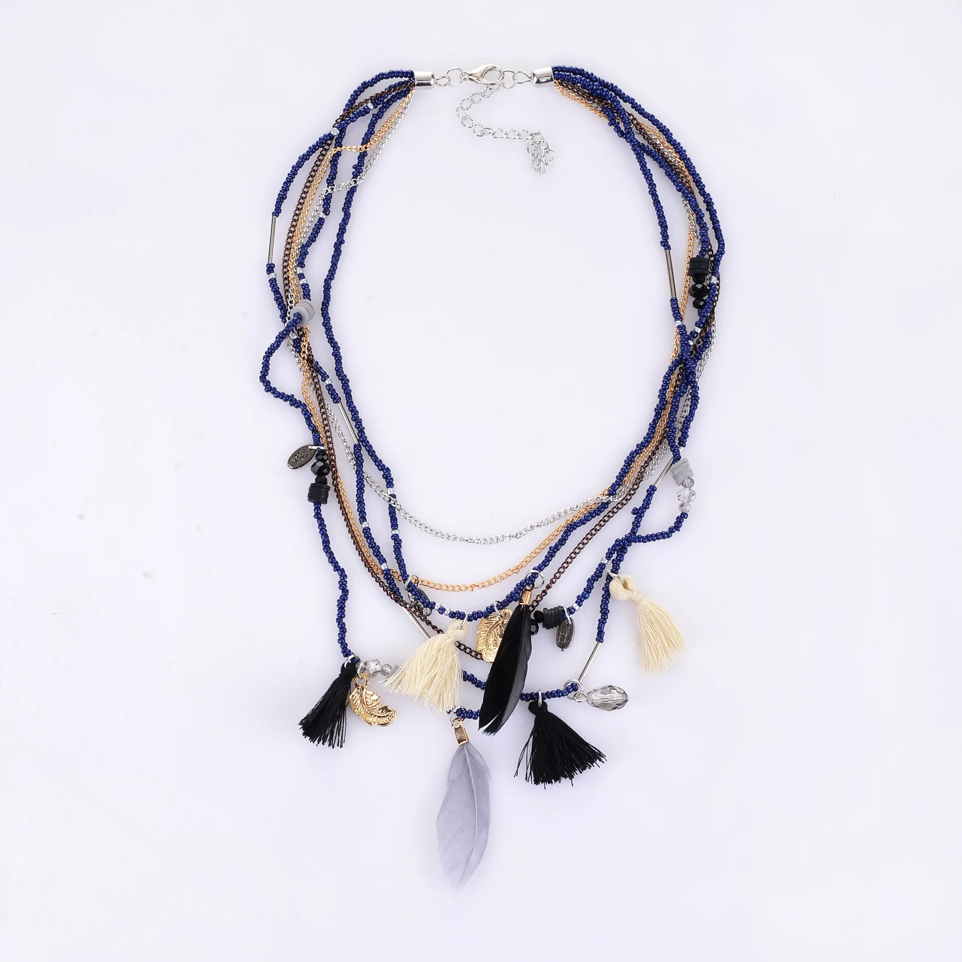 Hot Women Fashion Cute Retro Fashion Retro Jewelry Wild bead feathers Party Gift Jewelrty N1085