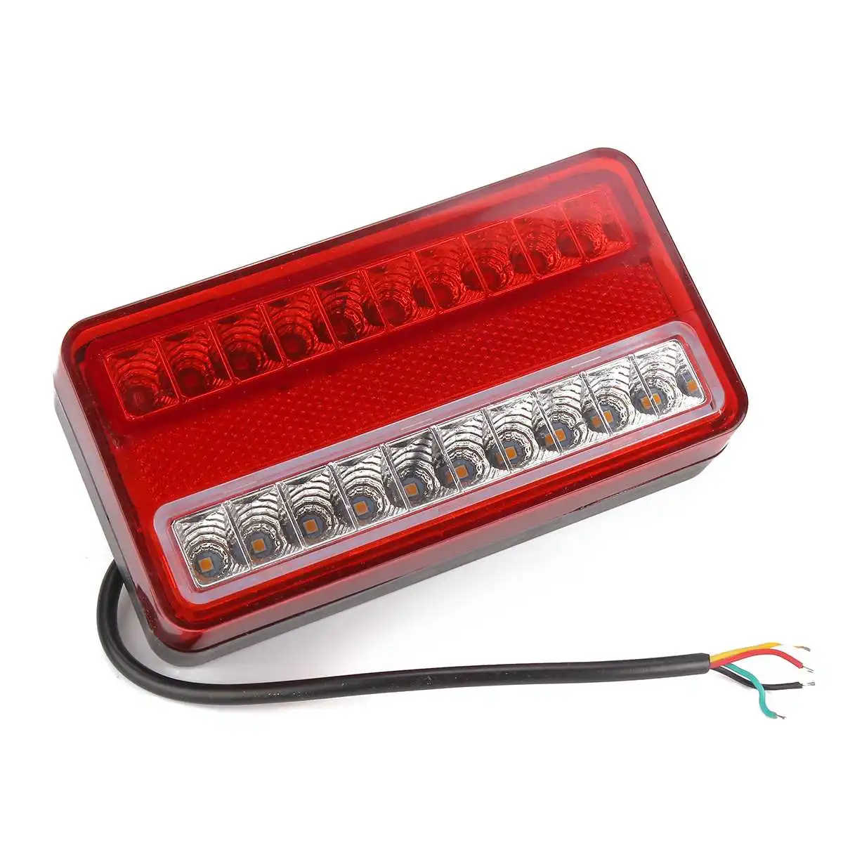 2pcs Tractor Rear Light 12V-80V Boat Trailer Tail Light Truck Brake Turn Signal RV Camper Caravan Taillight Reflector Amber Red