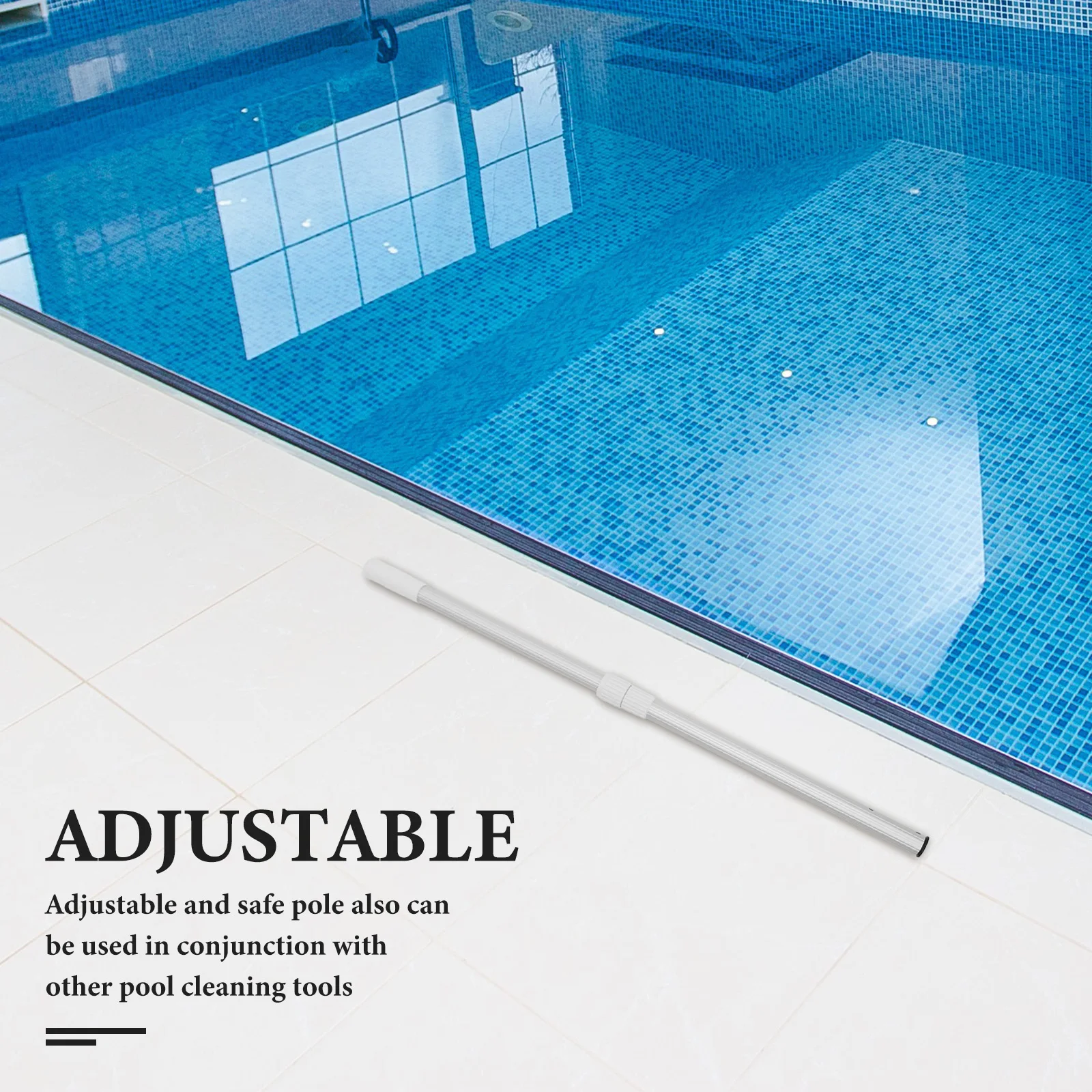 

Pool Pole Telescopic Aluminum Connecting Pole Reinforced Durable Pool Skimmer Net Accessory Adjustable Long Portable