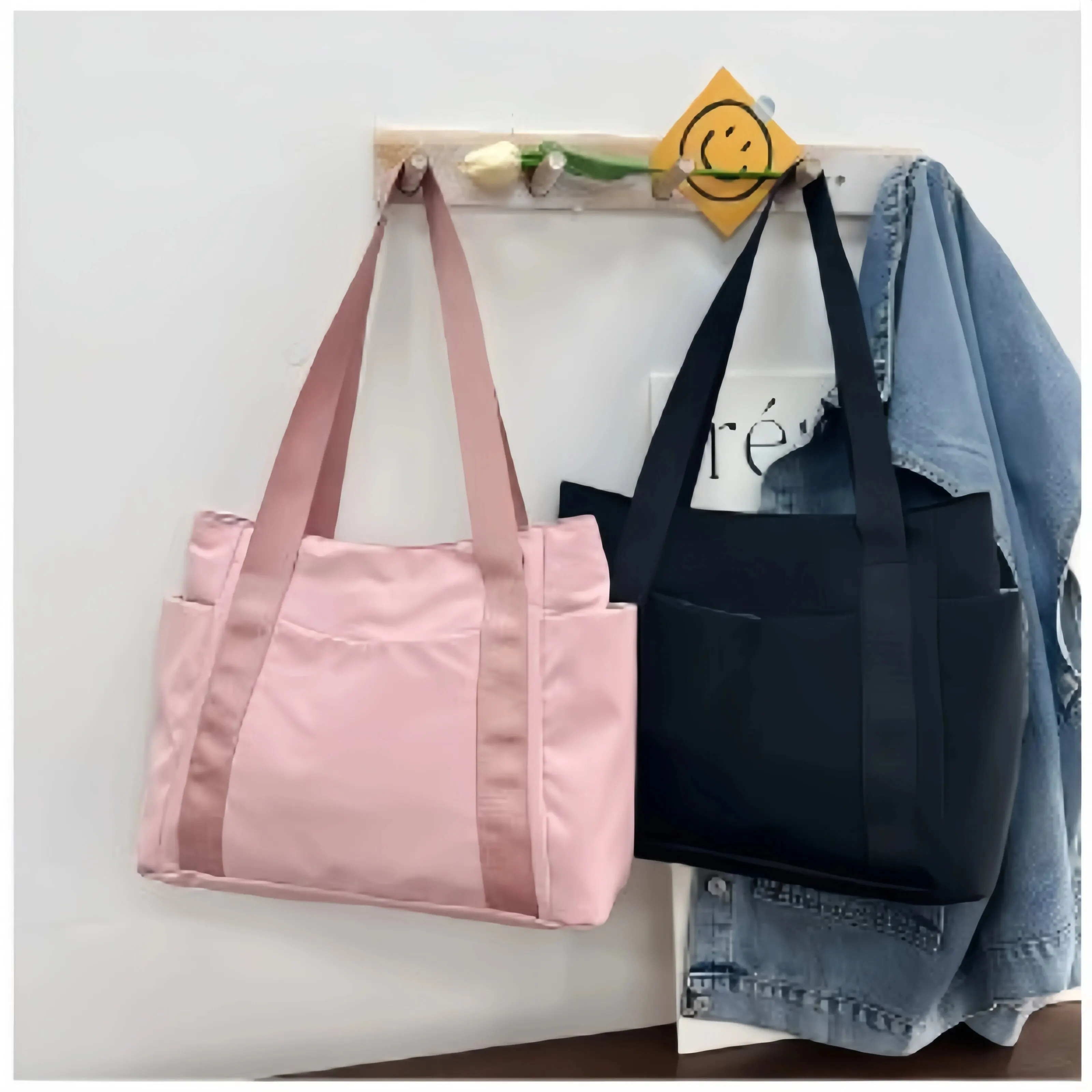 Borsa tote casual di grande capacità, borsa per mamma leggera ed elegante, borsa per pendolari a spalla singola