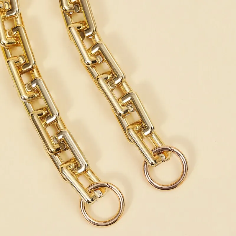 Versatile Women Bag Chain Strap Wide Chain Golden Luxury Fashion Bag Accessories Fashion Chain Bag