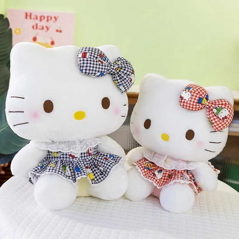 Olá kitty brinquedo de pelúcia sanrio plushie boneca kawaii tamanho grande animais de pelúcia olá kitty almofada sofá travesseiro decoração para casa presente do miúdo