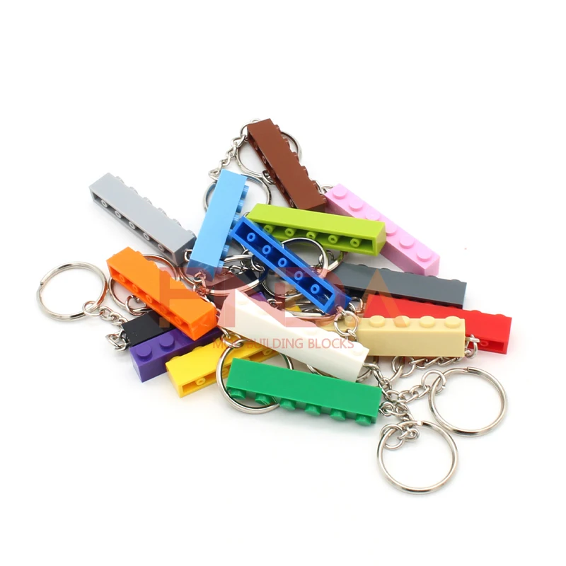 

MOC Key Chain Ring Kits DIY Rainbow Colorful Transparent Plate Brick Building Blocks Compatible with Accessories 3009 Gift Toys