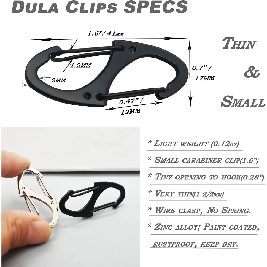 مقاطع حلقة تسلق صغيرة 1.6 ih 41 مللي متر معدنية مزدوجة الوجهين بوابة الربيع Sp السنانير المفاتيح المشبك اكسسوارات #5